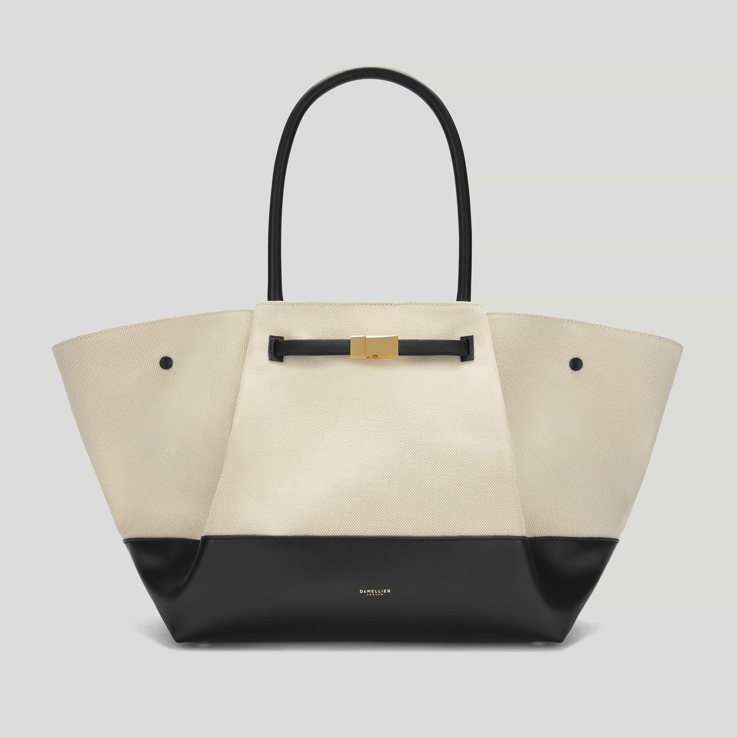 The New York | Salt Pepper Canvas Black Smooth | DeMellier