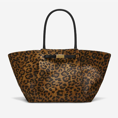 the new york tote work bag leopard print black smooth 1