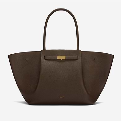 the new york tote work bag mocha small grain 1