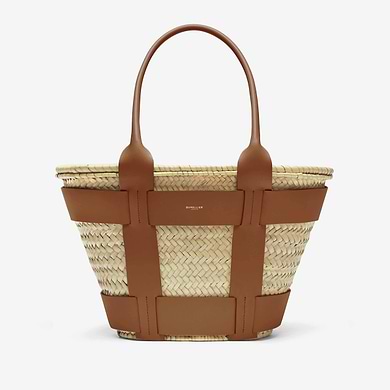 the santorini basket natural raffia tan smooth 1