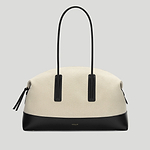 the stockholm salt pepper canvas black smooth tote bag 2