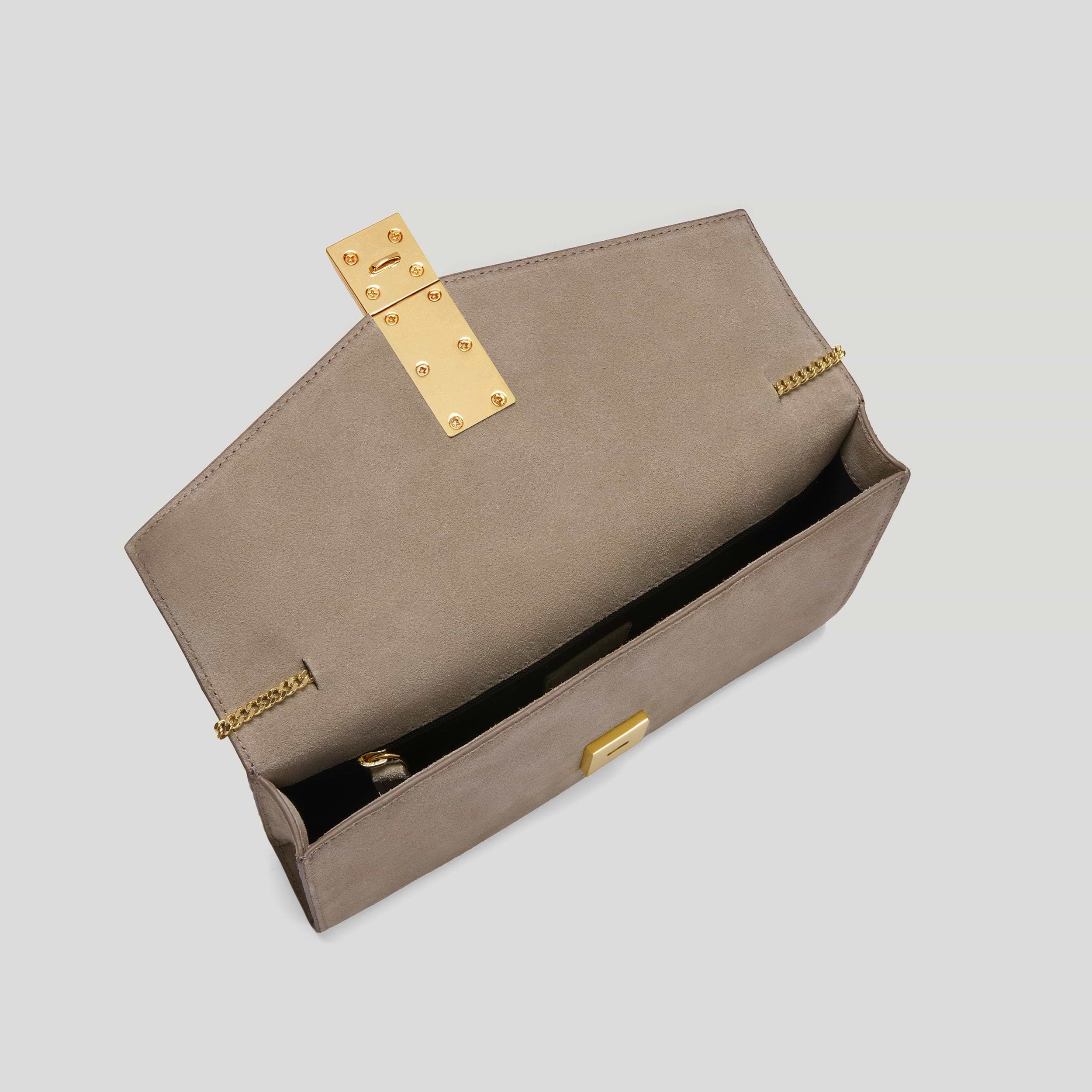 デメリエー VANCOUVER CLUTCH BAG ショルダーバッグ ベージュ DEMELLIER The Vancouver suede clutch | NET-A-PORTER