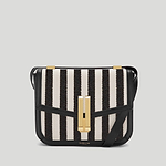 the vancouver crossbody bag striped canvas black ecru 1