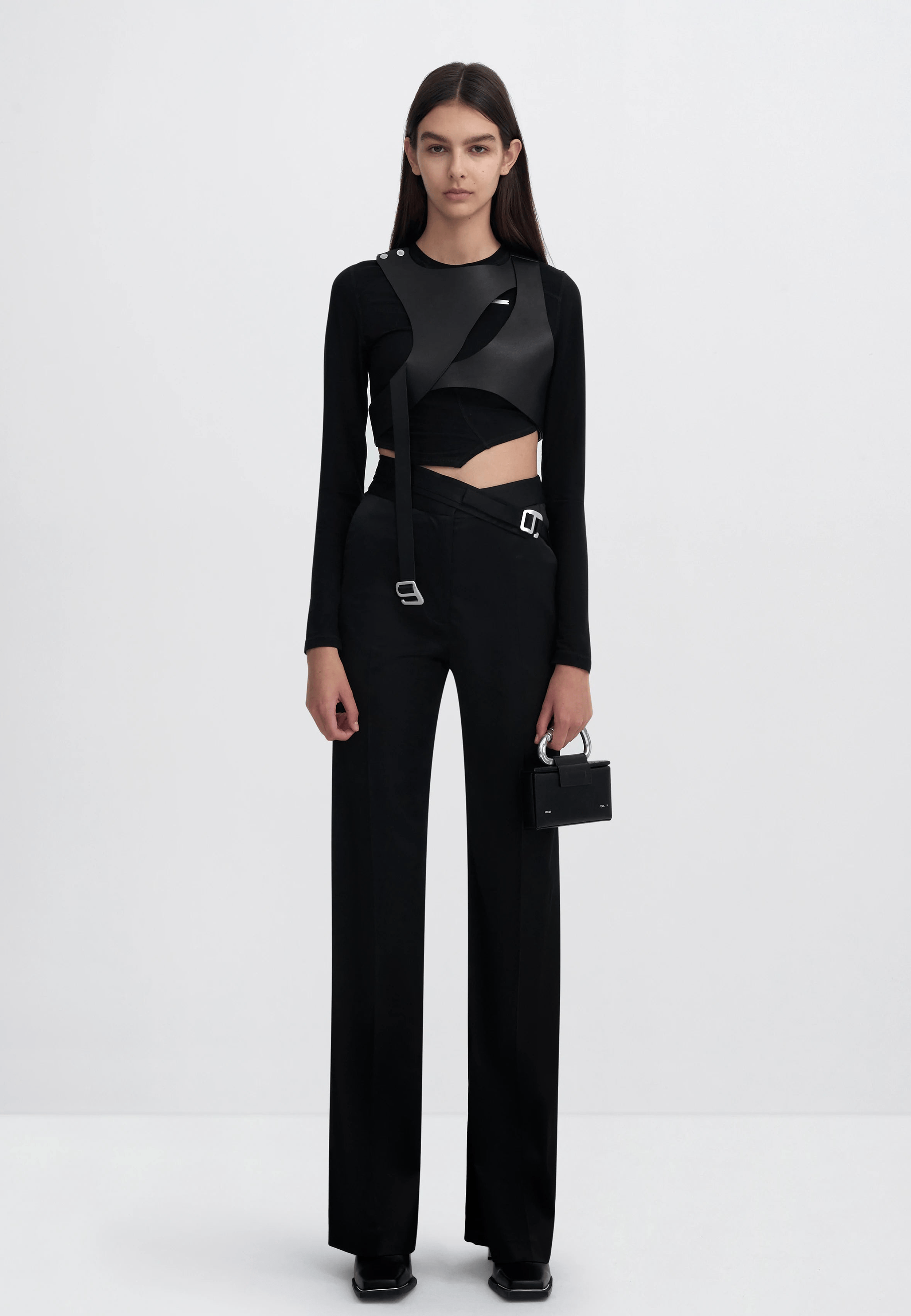 Heliot Emil Black Fluid Wide Pants