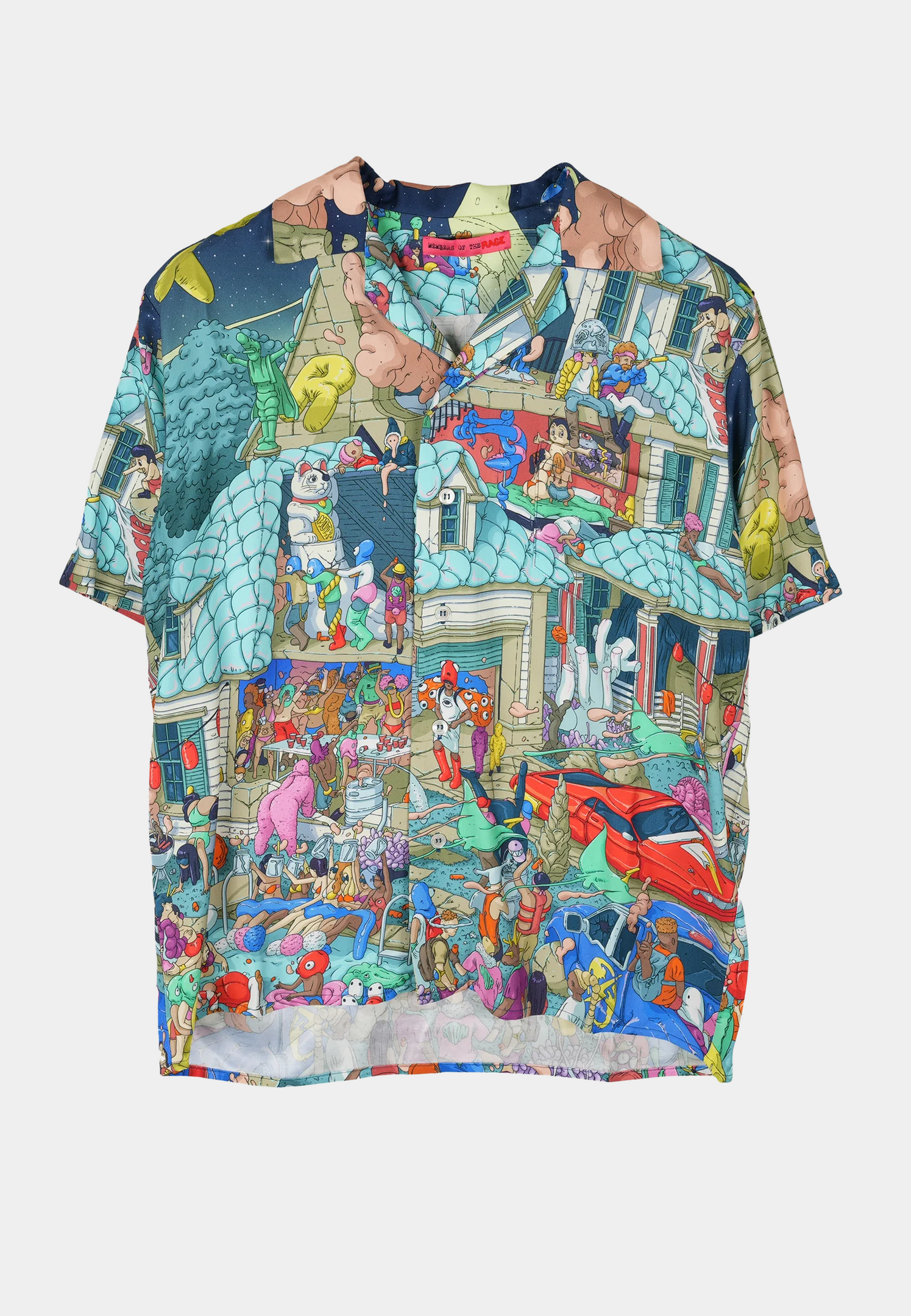 Members Of The Rage Hawaian Short Sleeve Shirt 3 Custom Made Motr Party Print Multi