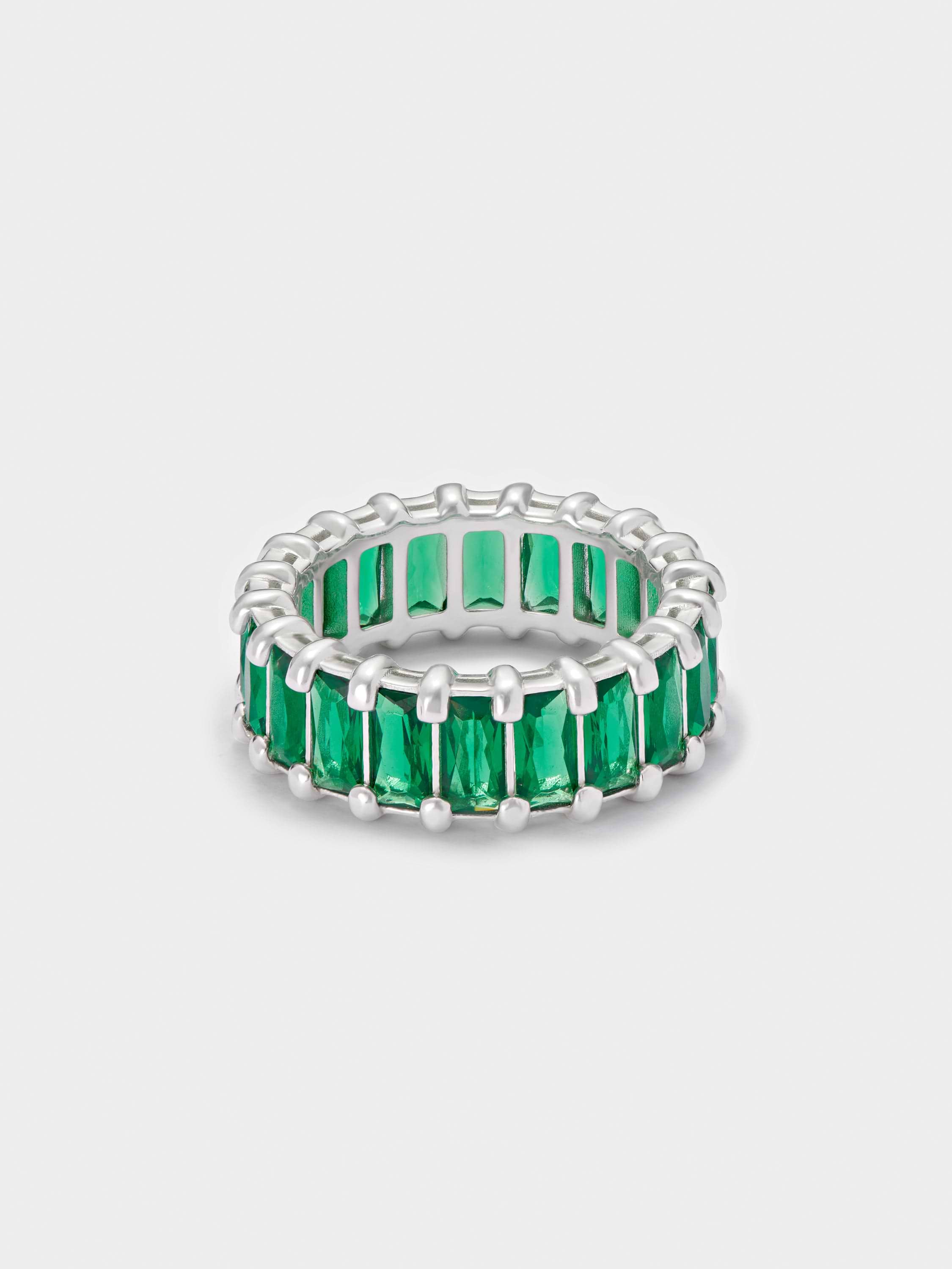 Baguette Eternity Ring - Green