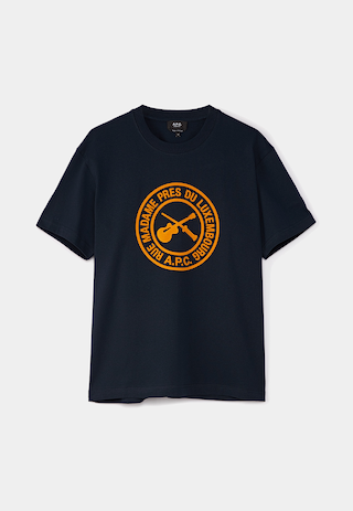 A.P.C T-Shirt Boxy Guitare Poignard Dark Navy