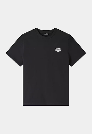 A.P.C T­-Shirt Standard Rue Madame Gots Tpn-­Gris Chine / Noir