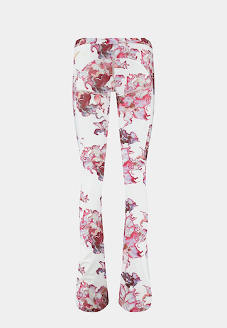 Ashluxe Female Flared Pants Pink Flower Aop