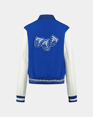 Ashluxe Men's  Varsity Jacket Blue White