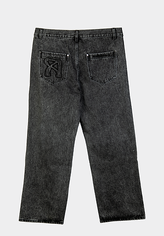 Ashluxe Panel Denim Pants Black