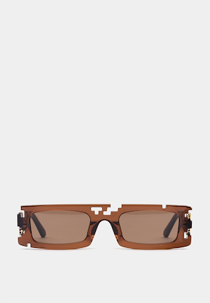 Ashluxe Pixel Cut Earth Brown Sunglasses