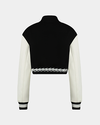 Ashluxe Female Varsity Jacket Black White