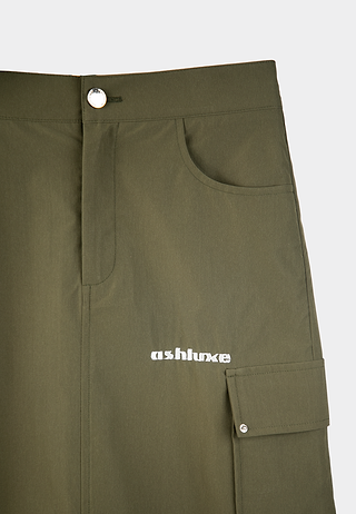 Ashluxe Cargo Maxi Skirt Olive