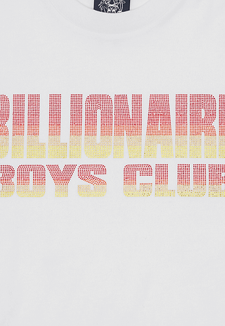 BBC Straight Logo Gradient Diamonte T-Shirt White