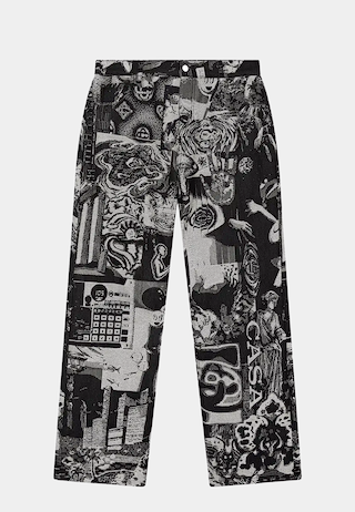 Casablanca  Rave Collage Straight Leg Jeans Collage