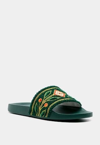Casablanca Embroidered Terry Slider Green