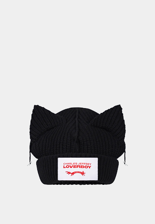 Charles Jeffrey Loverboy Supersized Chunky Ears Beanie Black