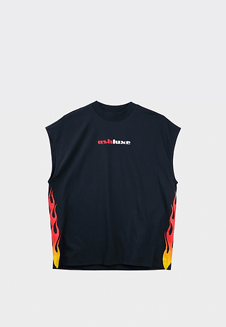 Flame Tank Top Black