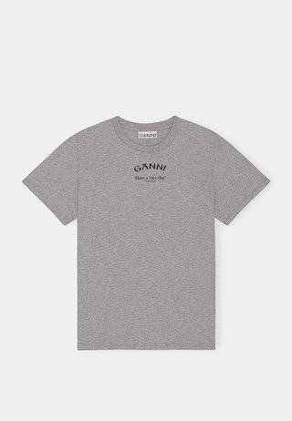 Ganni Thin Jersey Relaxed O-Neck T-Shirt 921 - Paloma Melange
