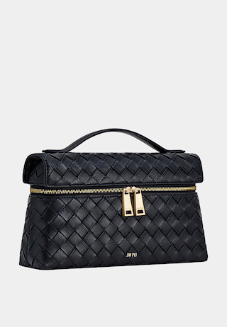 JW Pei Thea Weave Texture Top Handle Bag Black