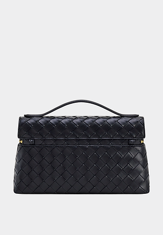 JW Pei Thea Weave Texture Top Handle Bag Black