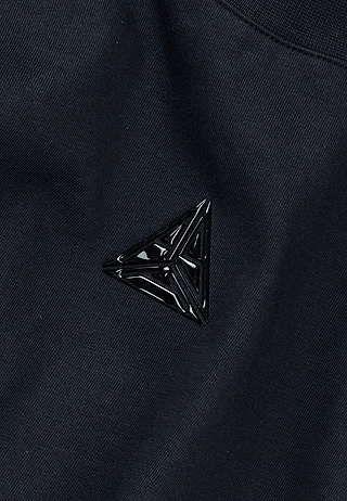 Metallic Logo Cropped T-Shirt Black