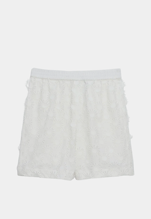MSGM Bermuda Poplin Shorts With Embroidery White