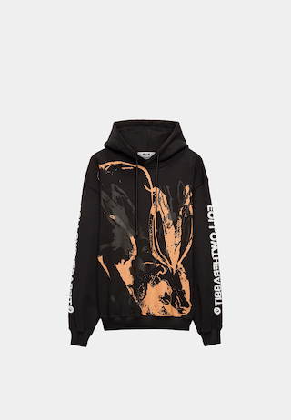 Msgm hoodie with "Sketched Bunnies" print Black