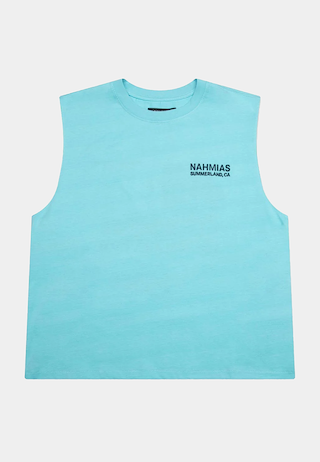 Nahmias Landscape Muscle T-Shirt Faded Marine Blue