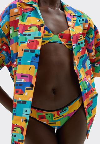 Urban Mosaic Print Bikini Top Multi