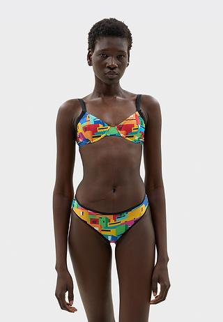 Urban Mosaic Print Bikini Top Multi