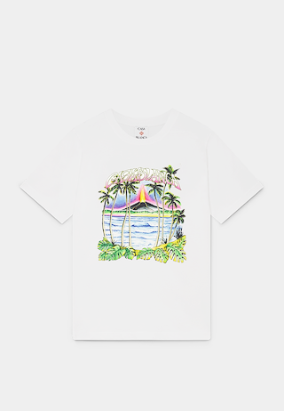 Casablanca Volcano Printed Classic T-Shirt White
