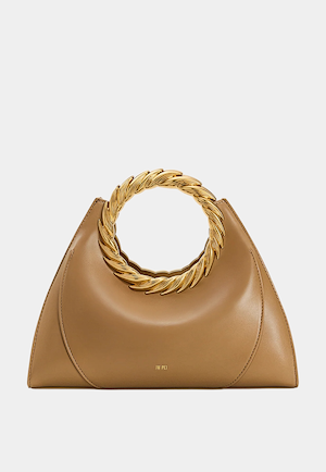 JW Pei Amiya Leaf Handle Sculpture Bag Brown