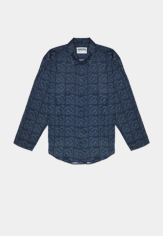 Ashluxe Exquisite Pixel Satin Shirt Black