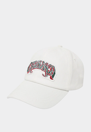 Casablanca  Gothic Green Logo Patch Cap White