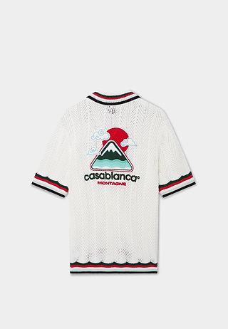 Casablanca Sporty Faux Crochet Shirt White