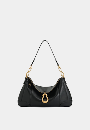 JW Pei Jayla Metal Pendant Embellished Shoulder Bag Black