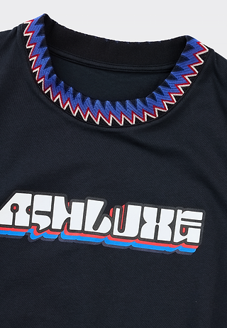 Knitted Neck Cropped T-Shirt Black