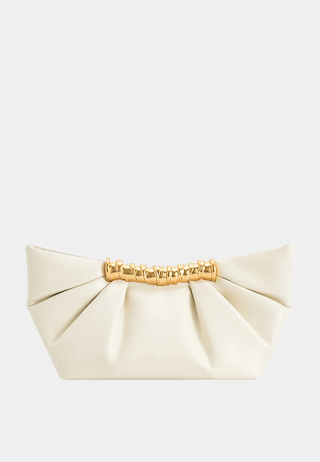 JW Pei Leia Pleated Clutch White