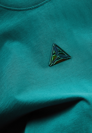 Metallic Logo Cropped T-Shirt Green