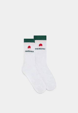 Casablanca Printed Sports Socks Montagne White