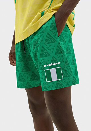 Nigeria X Brazil Football Shorts Green