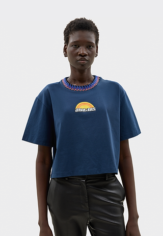 Sunshine Cropped T-Shirt Blue