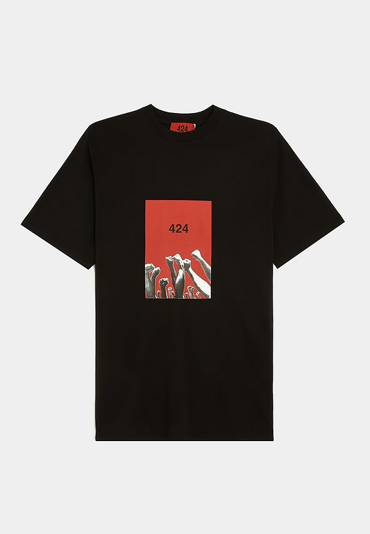 424 99 Gradient Men`S T-Shirt Black