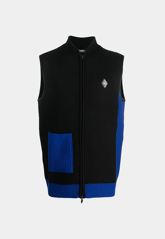 A Cold Wall Contrast Knit Gilet Rich Blue