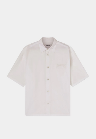 AMBUSH Logo Patch Cotton S/S Shirt Blanc De Blanc - White