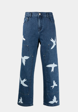 ARTE Parker Birds Denim Pants - Washed Blue