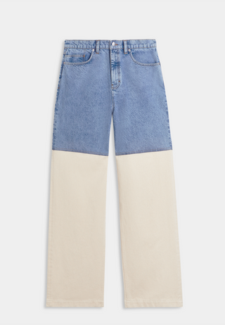 Axel Arigato Vault paneled jean Light blue /Beige