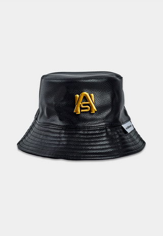 Ashluxe Leather Bucket Hat Black